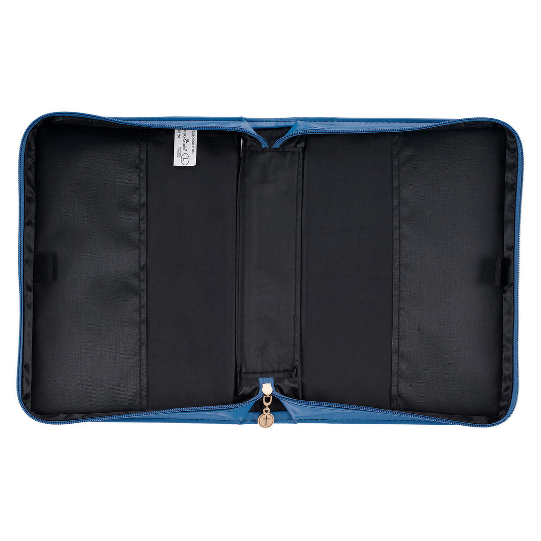 The Kingdom of God Two-tone Blue Faux Leather Fashion Bible Cover (Large) - Matthew 6:33