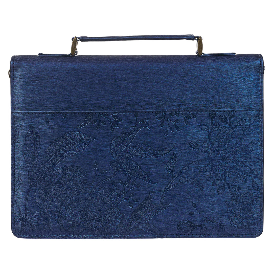 Blessed Peacock Blue Faux Leather Fashion Bible Cover (Large) - Jeremiah 17:7