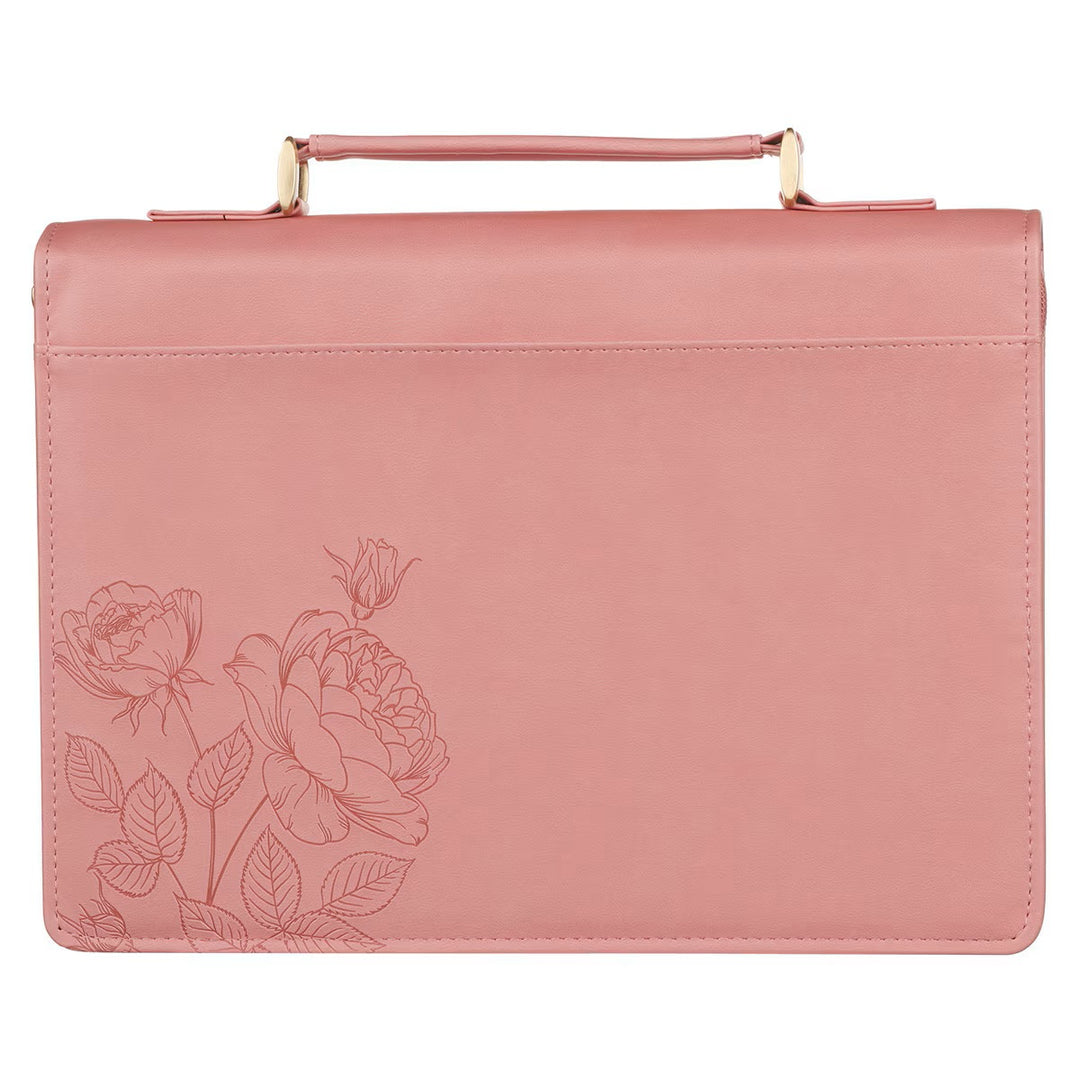 Plans Pink Bouquet Faux Leather Fashion Bible Cover - Jeremiah 29:11