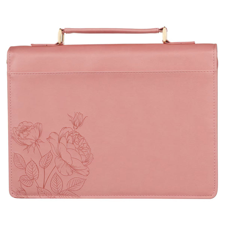 Plans Pink Bouquet Faux Leather Fashion Bible Cover - Jeremiah 29:11