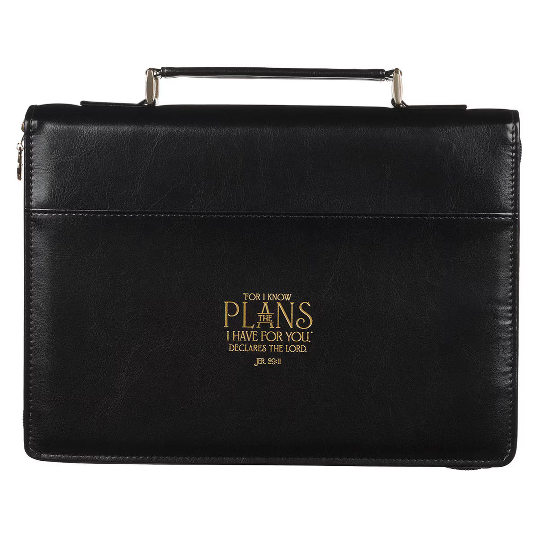Hope and a Future Botanical Midnight Faux Leather Fashion Bible Cover - Jeremiah 29:11 (Extra Large)