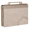 Amazing Grace Taupe Crown of Thorns Faux Leather Fashion Bible Cover - Isaiah 53:5