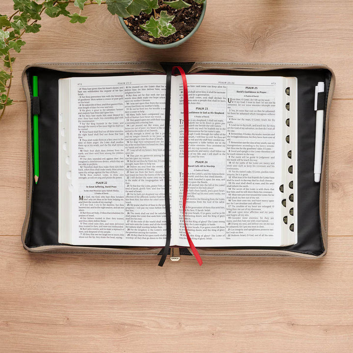 Amazing Grace Taupe Crown of Thorns Faux Leather Fashion Bible Cover - Isaiah 53:5