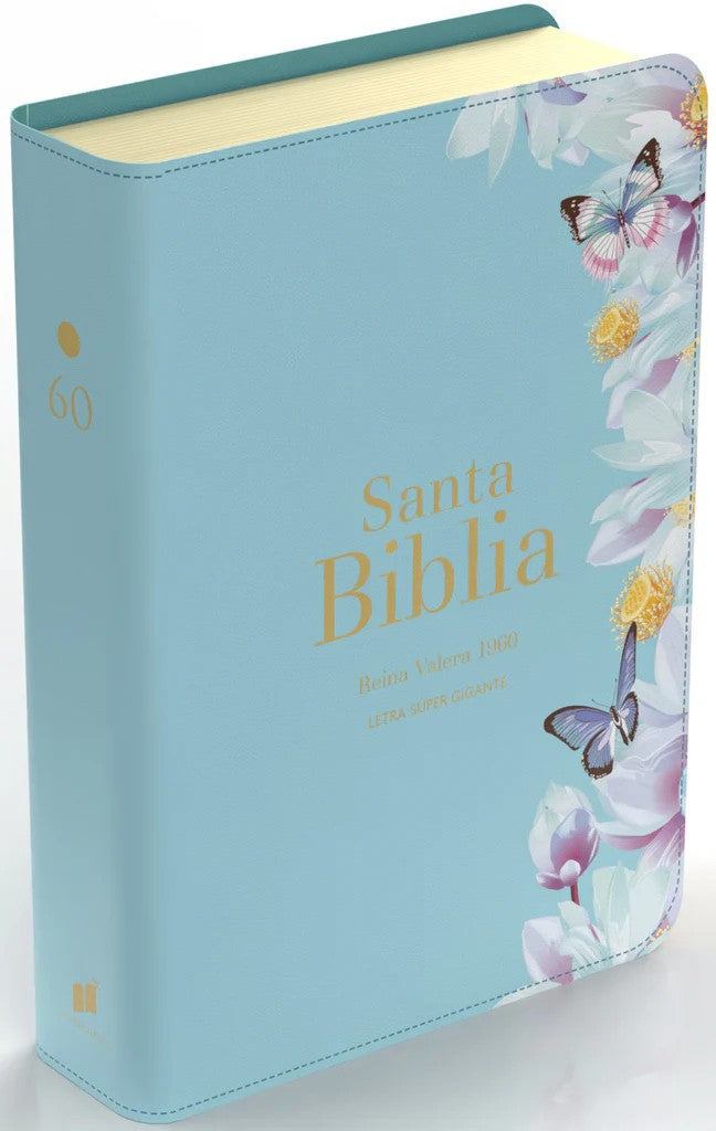 Biblia RVR 1960 Letra Súper Gigante Símil Piel Azul Claro (Spanish)