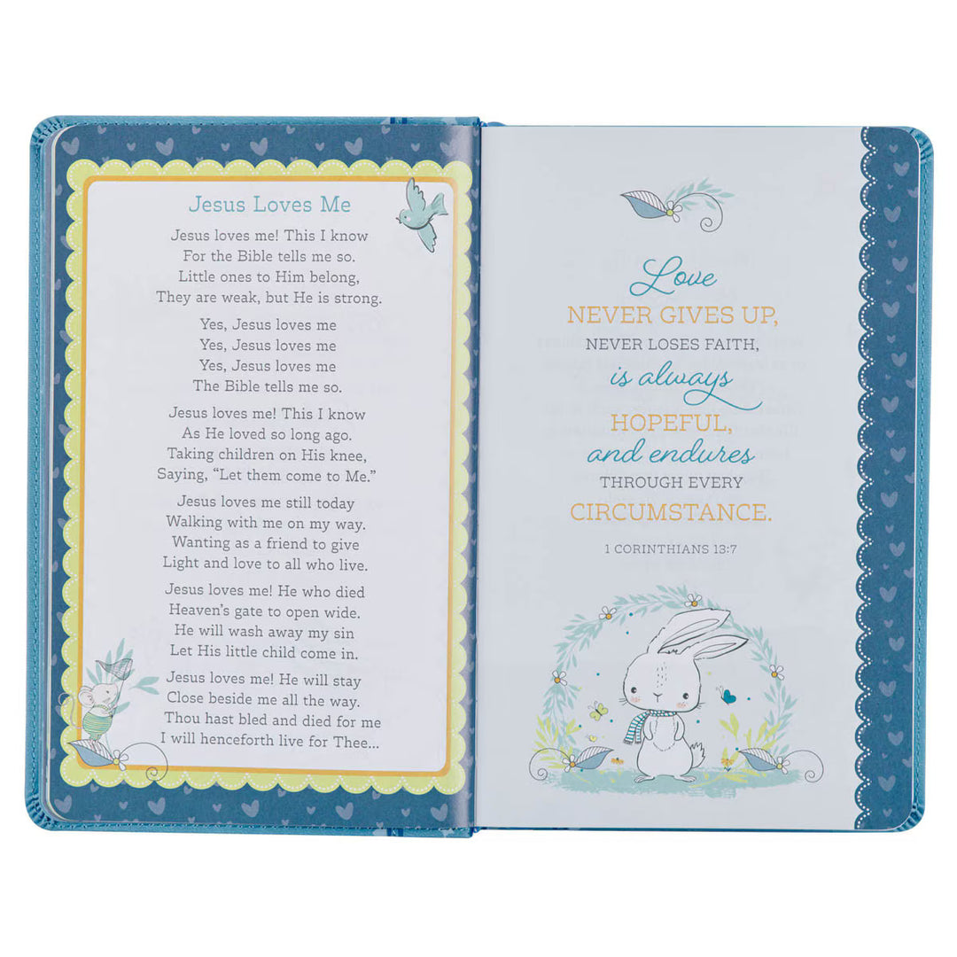 Blue Faux Leather NLT Keepsake Bible for Boys