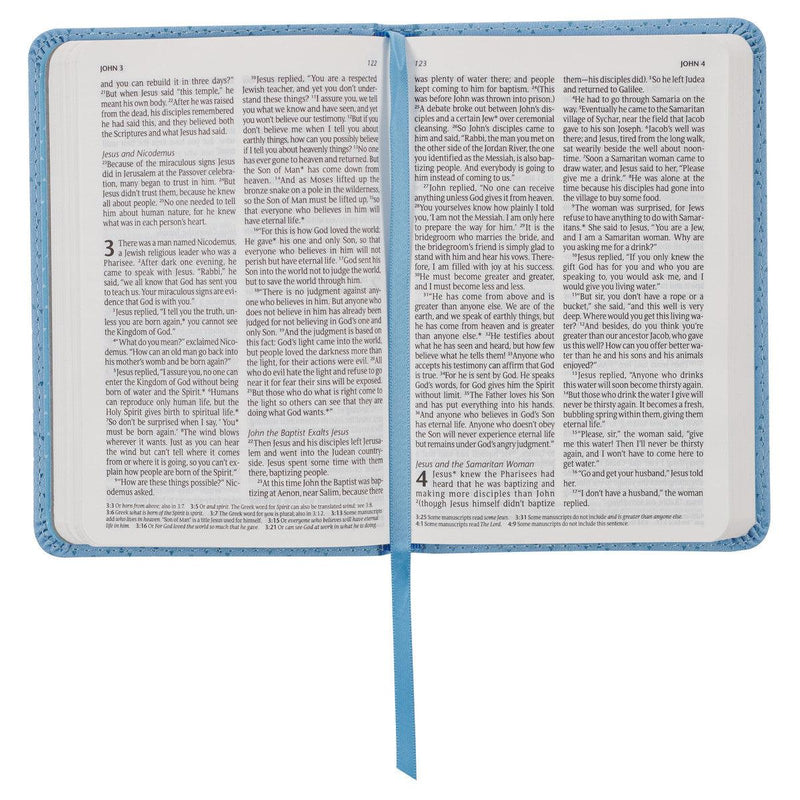 Blue Faux Leather NLT NEW TESTAMENT Keepsake Bible for Boys