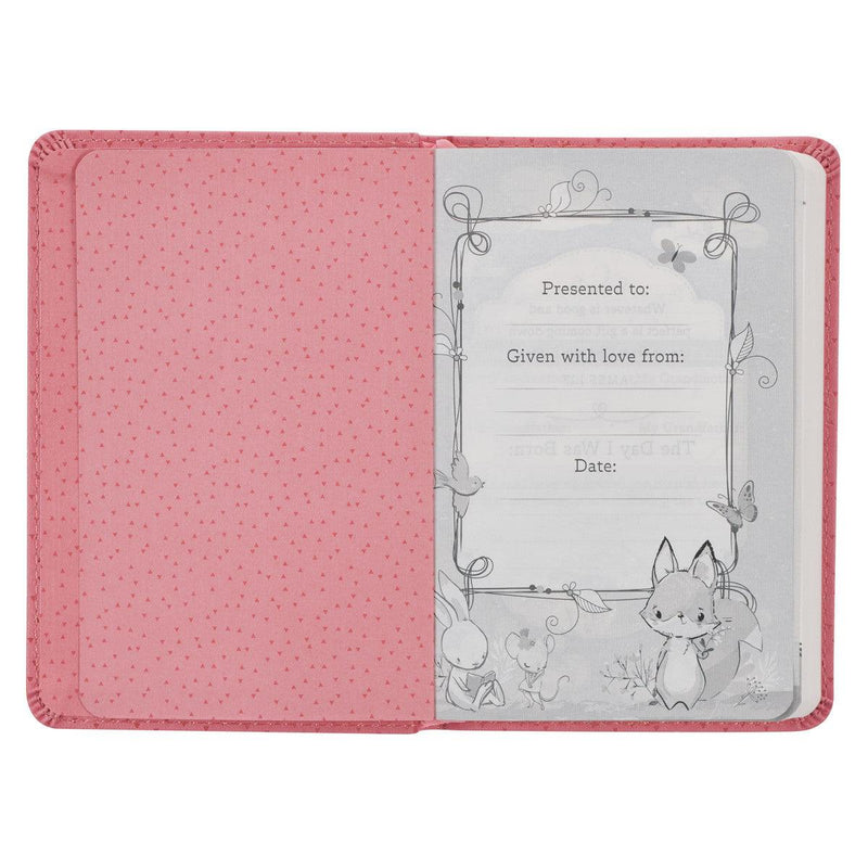 Pink Faux Leather NLT NEW TESTAMENT Keepsake Bible for Girls