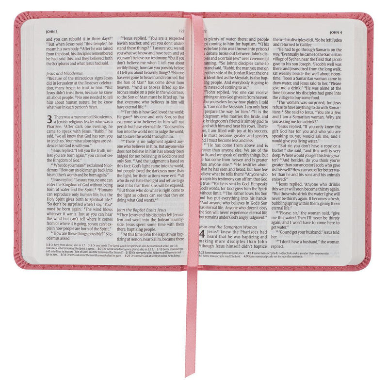 Pink Faux Leather NLT NEW TESTAMENT Keepsake Bible for Girls