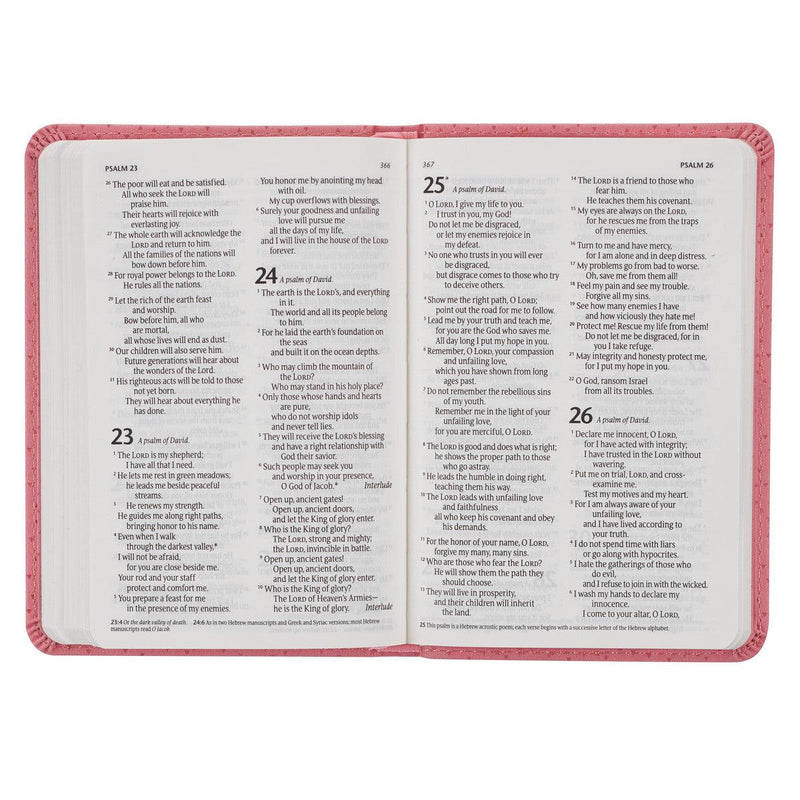 Pink Faux Leather NLT NEW TESTAMENT Keepsake Bible for Girls