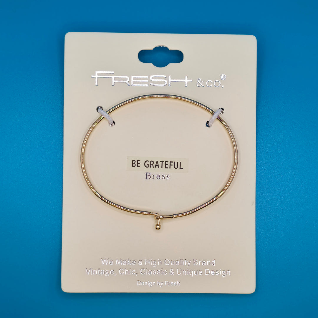 BE GRATEFUL Inspirational Message Bracelet Positive Message Engraved Thin Bangle - Jewelry