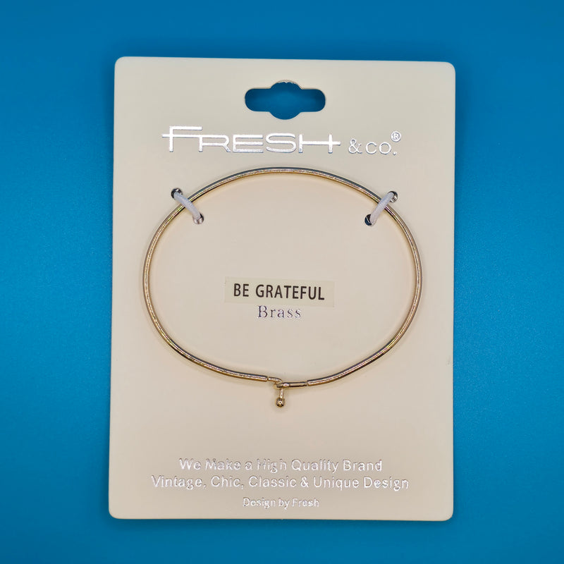 BE GRATEFUL Inspirational Message Bracelet Positive Message Engraved Thin Bangle - Jewelry
