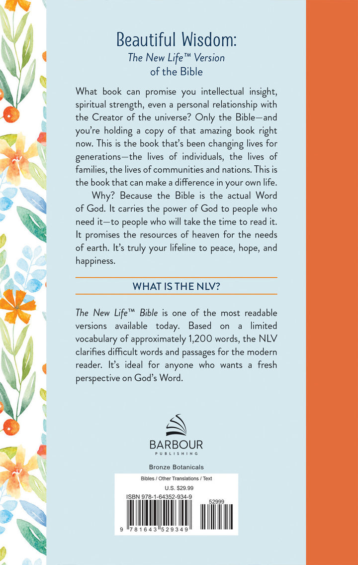 Beautiful Wisdom [Bronze Botanicals]: The Refreshingly Approachable New Life Version of the Bible Hardcover