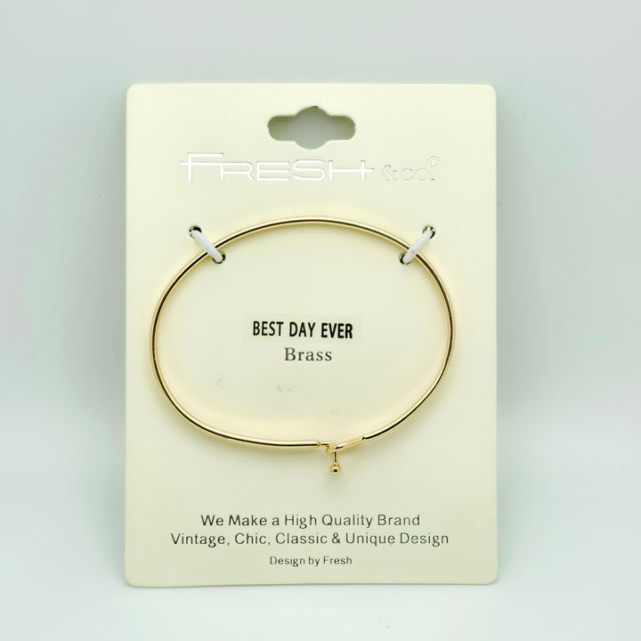 BEST DAY EVER Inspirational Message Bracelet Positive Message Engraved Thin Bangle - Jewelry