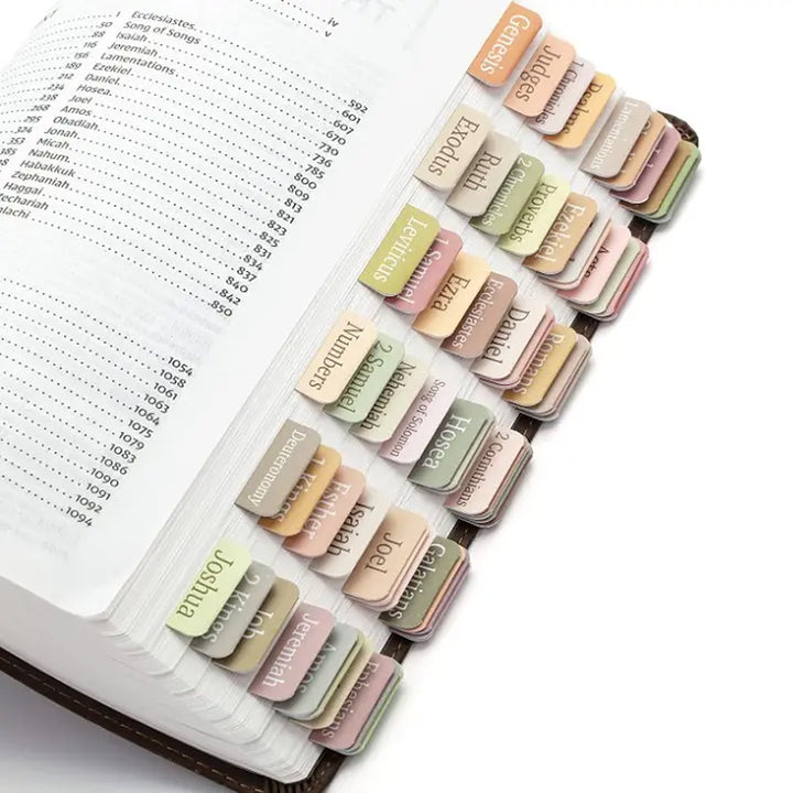 75 piece Bible Index Tabs New &amp; Old Testament Tabs Matte Laminated