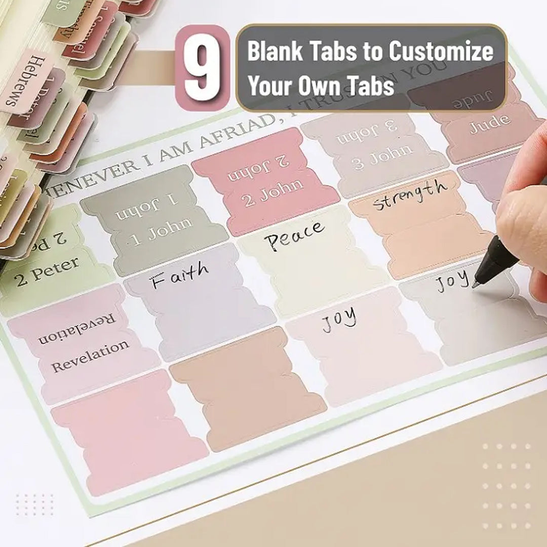 75 piece Bible Index Tabs New &amp; Old Testament Tabs Matte Laminated