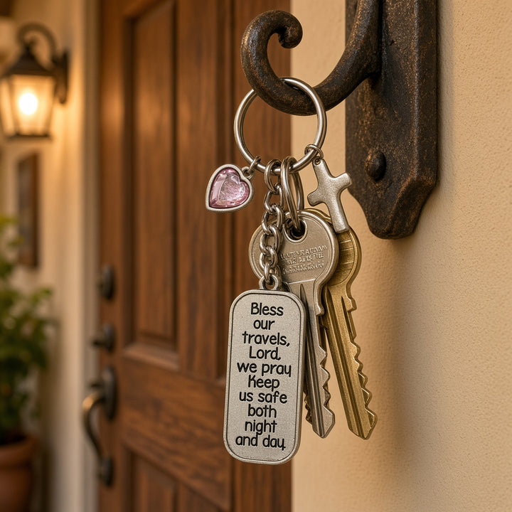 Bless our travels, Lord. We Pray - Keyring