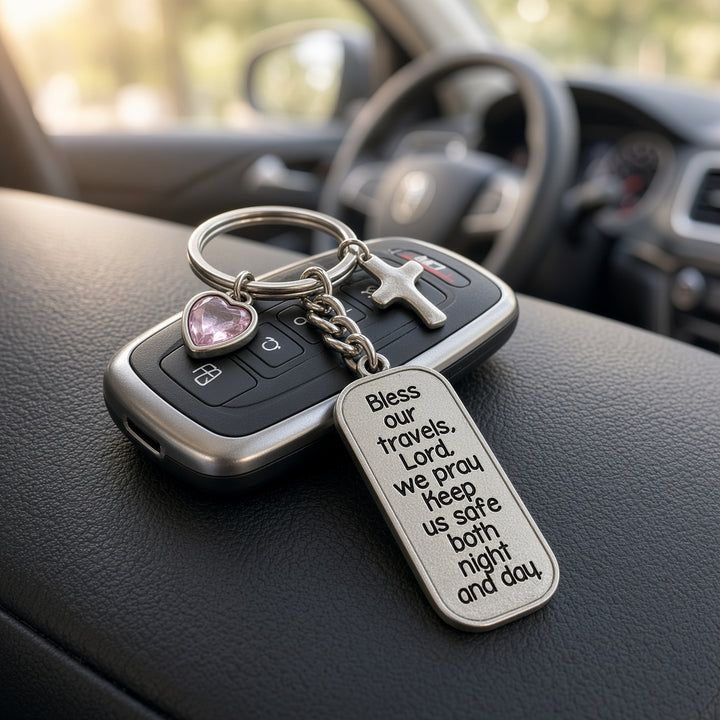 Bless our travels, Lord. We Pray - Keyring