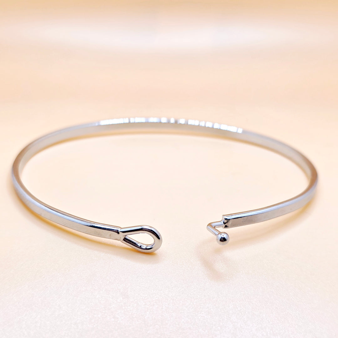 BLESSED Inspirational Message Bracelet Positive Message Engraved Thin Bangle - Jewelry
