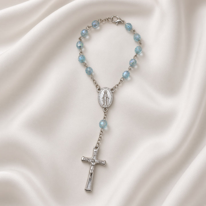 Blue Zircon Bead - Car Rosary