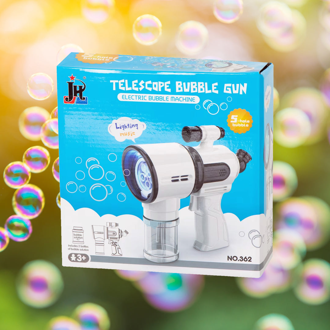 Bubble Gun, Bubble Machine for Kids Outdoor Play with Solution &amp; Light, 360-Degree Leakproof Design, Bubble Blaster for Toddler Party Favors, Summer Toy, Birthday Gift for Little Boys Girls