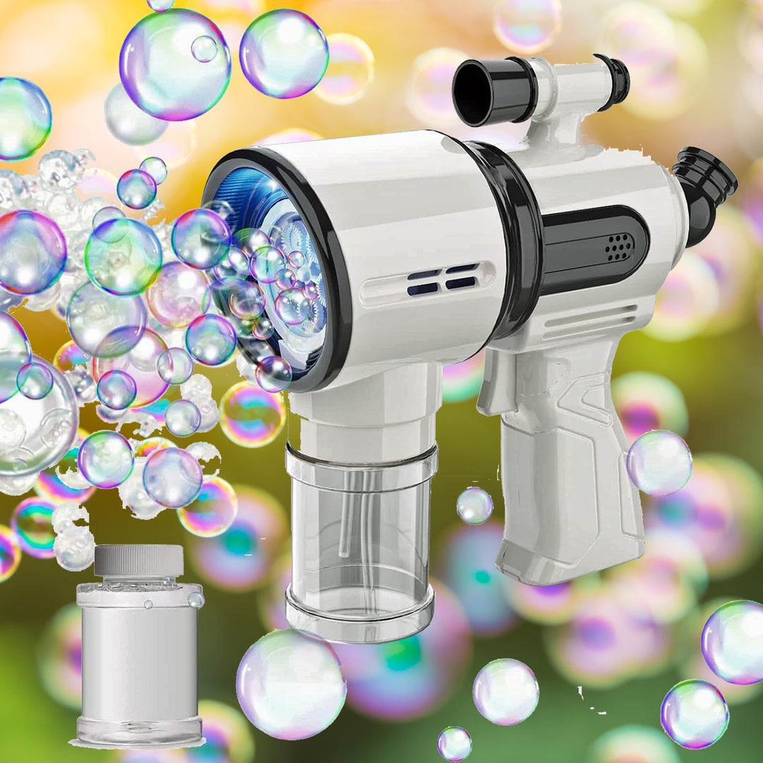 Bubble Gun, Bubble Machine for Kids Outdoor Play with Solution &amp; Light, 360-Degree Leakproof Design, Bubble Blaster for Toddler Party Favors, Summer Toy, Birthday Gift for Little Boys Girls