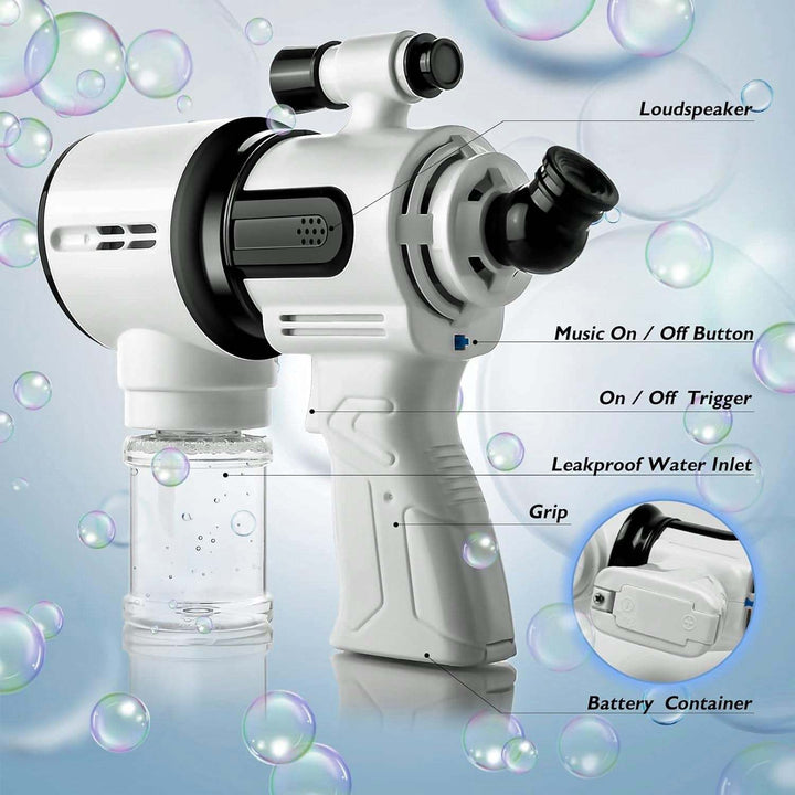 Bubble Gun, Bubble Machine for Kids Outdoor Play with Solution &amp; Light, 360-Degree Leakproof Design, Bubble Blaster for Toddler Party Favors, Summer Toy, Birthday Gift for Little Boys Girls