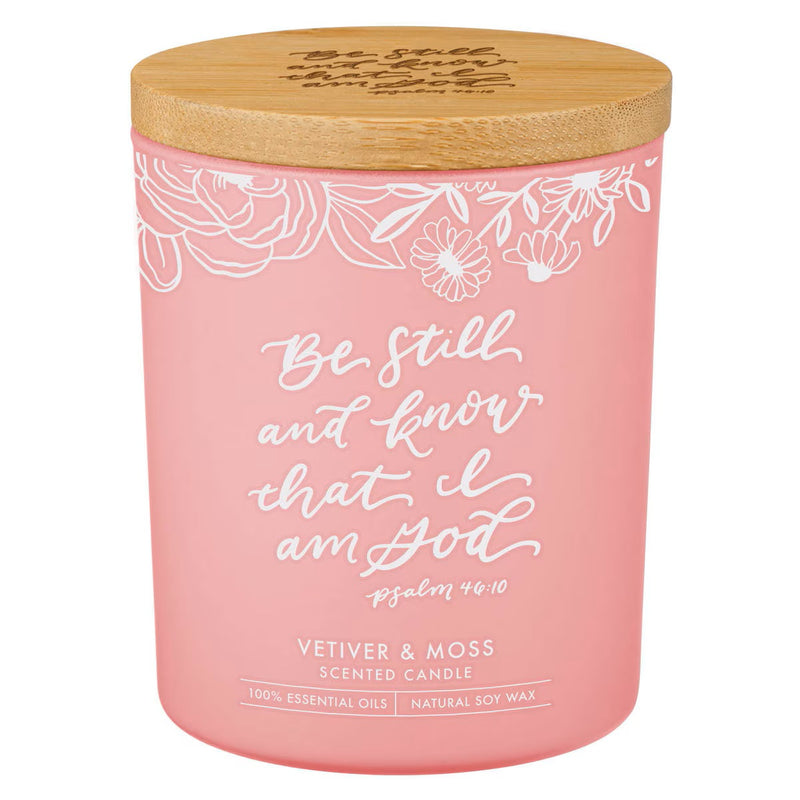 Be Still and Know Vetiver and Moss Candle in a Glass Jar - Psalm 46:10