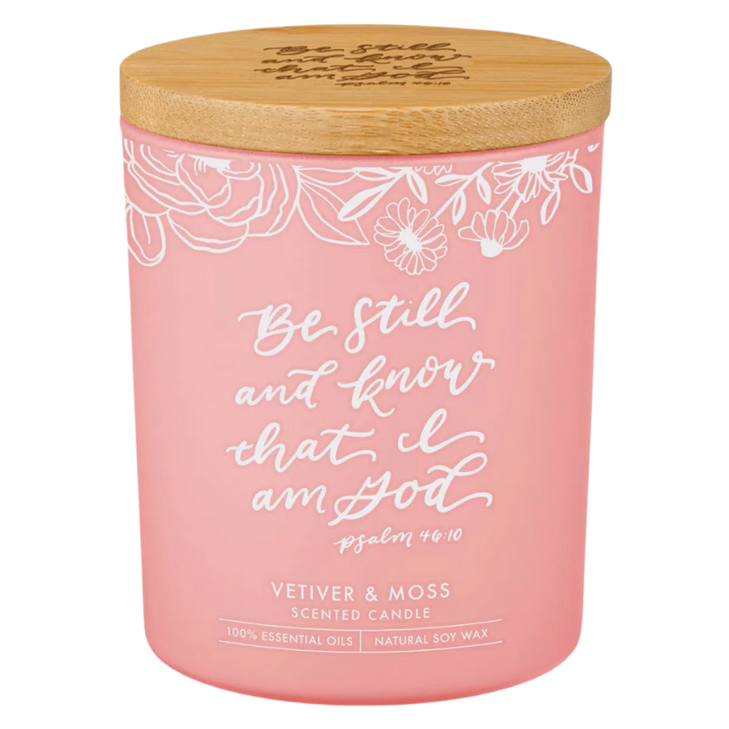 Be Still and Know Vetiver and Moss Candle in a Glass Jar - Psalm 46:10