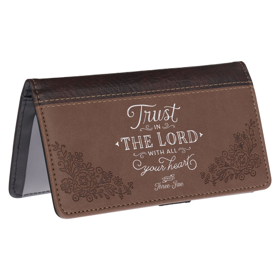 Trust In The LORD Two-tone Brown Faux Leather - Proverbs 3:5 Checkbook Cover