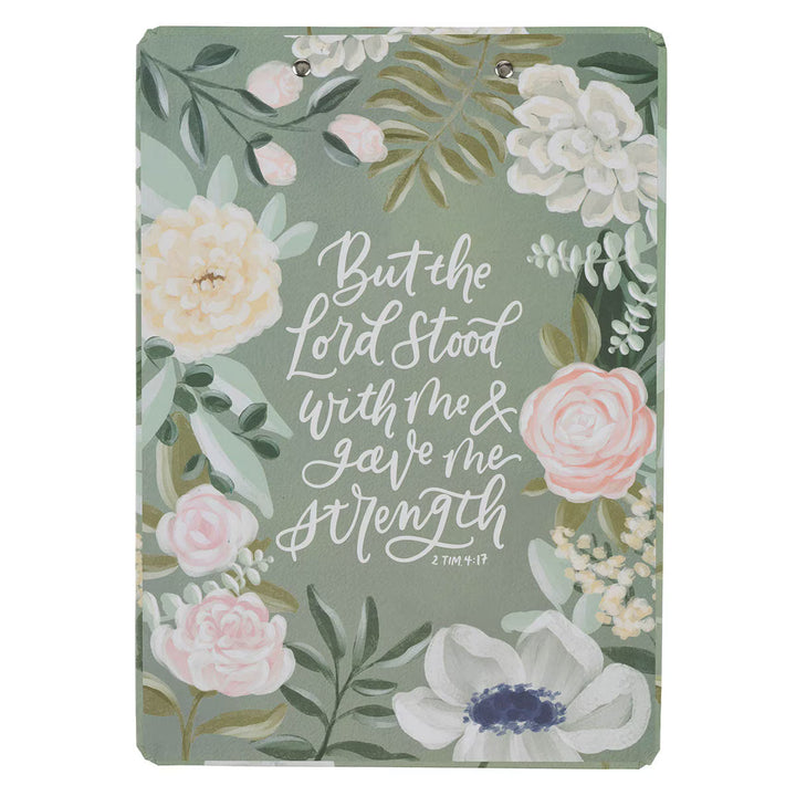 The Lord Stood With Me Green Garden Clipboard and Notepad – 2 Timothy 4:17