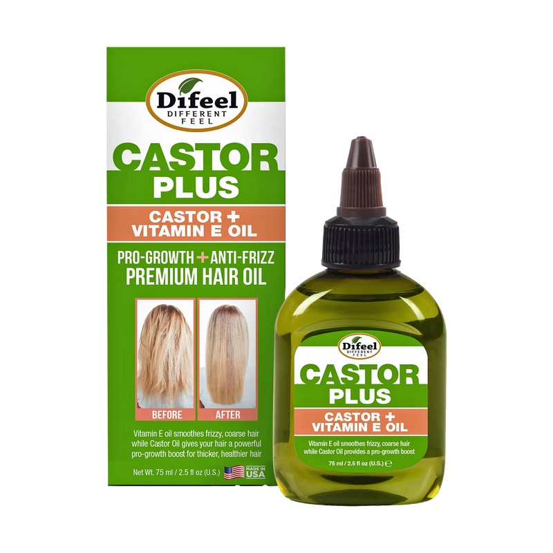 DIFEEL HAIR OIL - Castor Plus Vitamin E Oil 2.5 OZ