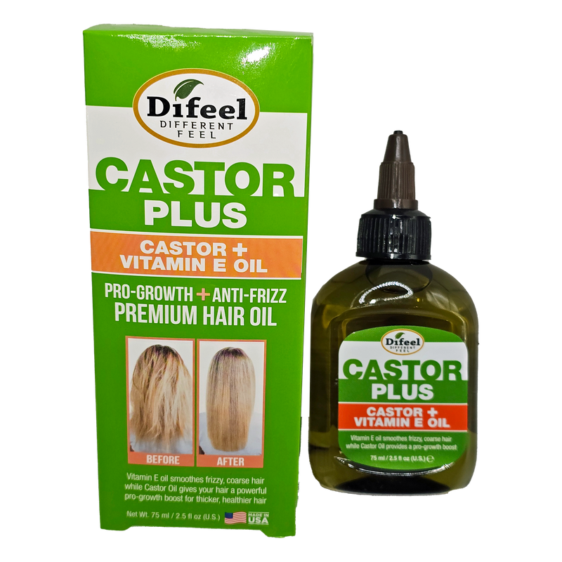 DIFEEL HAIR OIL - Castor Plus Vitamin E Oil 2.5 OZ