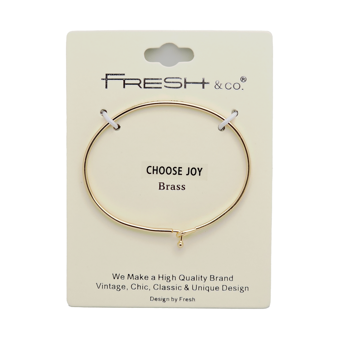 CHOOSE JOY Inspirational Message Bracelet Positive Message Engraved Thin Bangle - Jewelry
