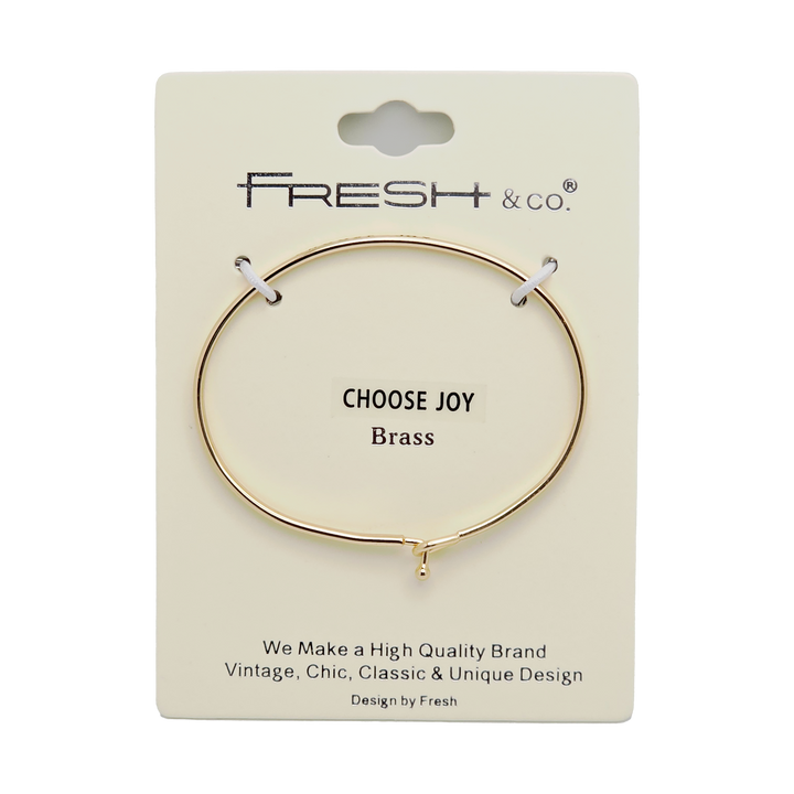 CHOOSE JOY Inspirational Message Bracelet Positive Message Engraved Thin Bangle - Jewelry