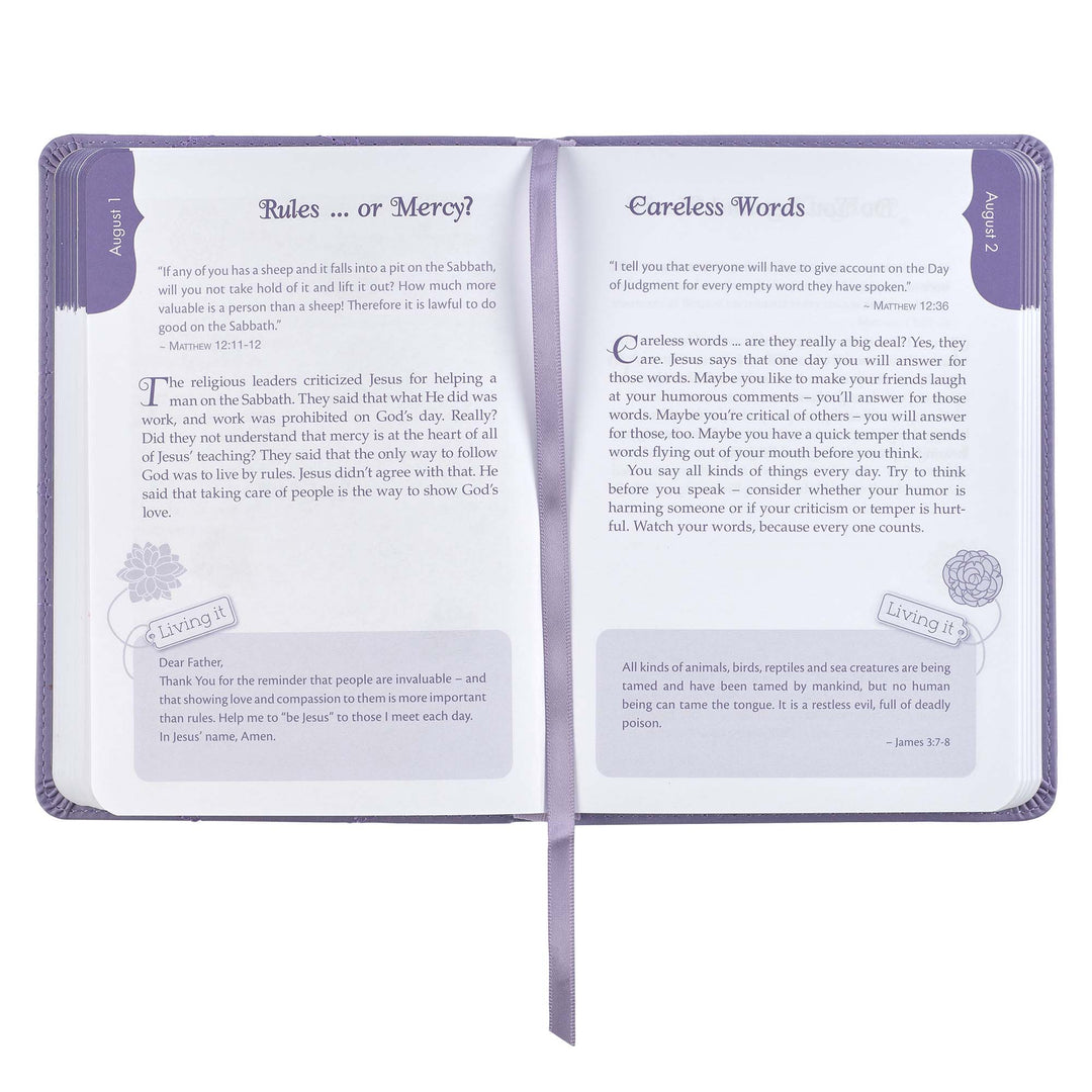Words of Jesus for Women Purple Faux Leather - Devotional