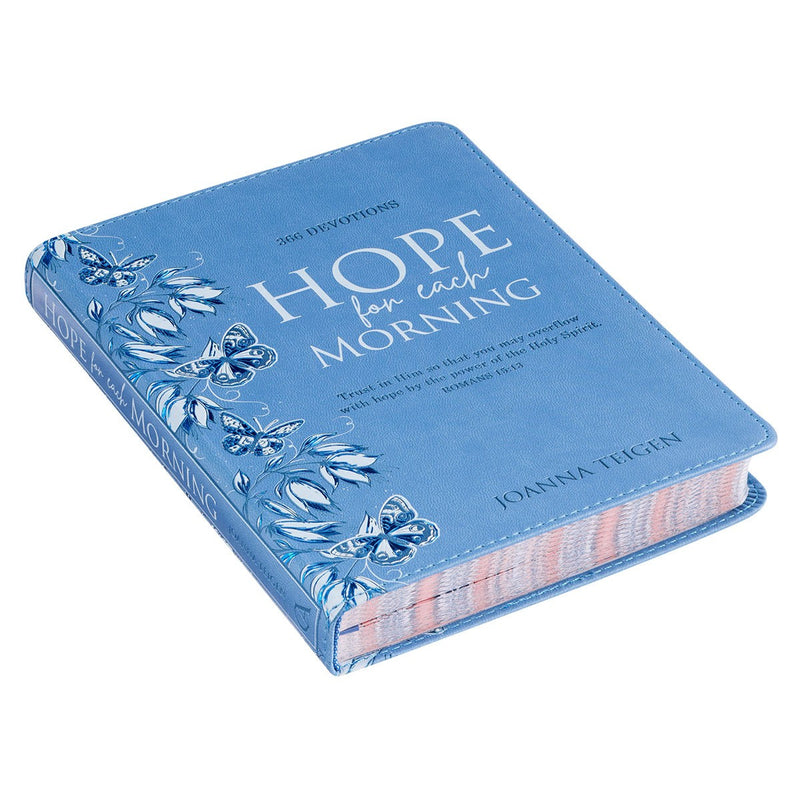 Hope For Each Morning Blue Faux Leather Devotional BY ROB TEIGEN, JOANNA TEIGEN