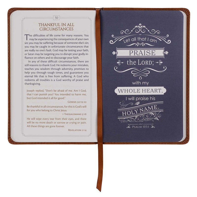 101 Devotions for Men Tawny Brown Faux Leather Devotional - 1 Timothy 6:11 - Men&