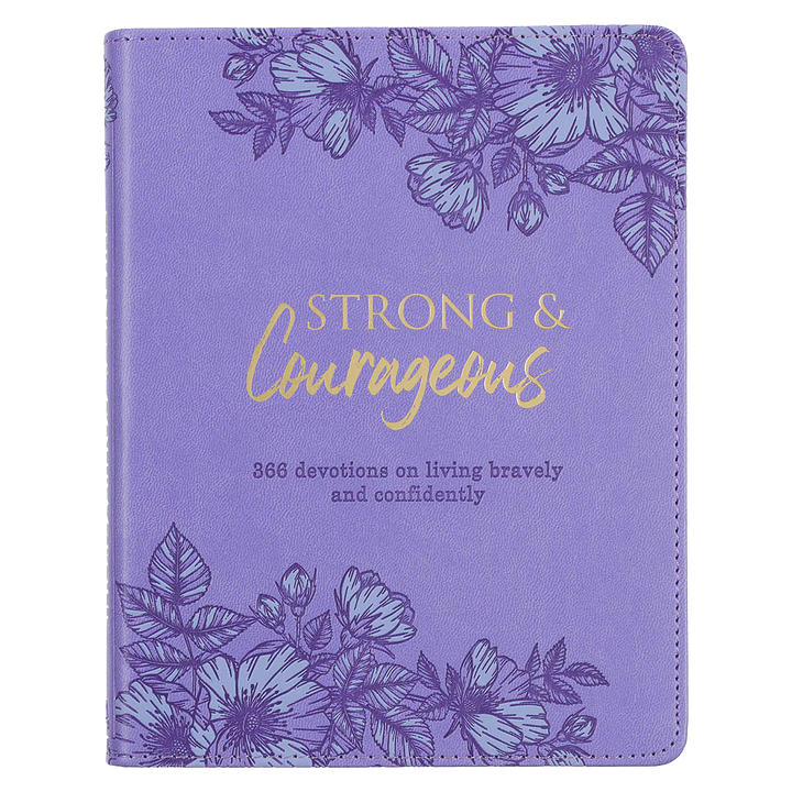 Strong and Courageous Purple Faux Leather Devotional