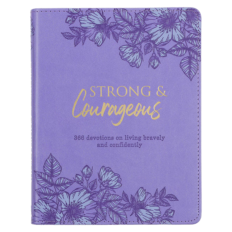 Strong and Courageous Purple Faux Leather Devotional