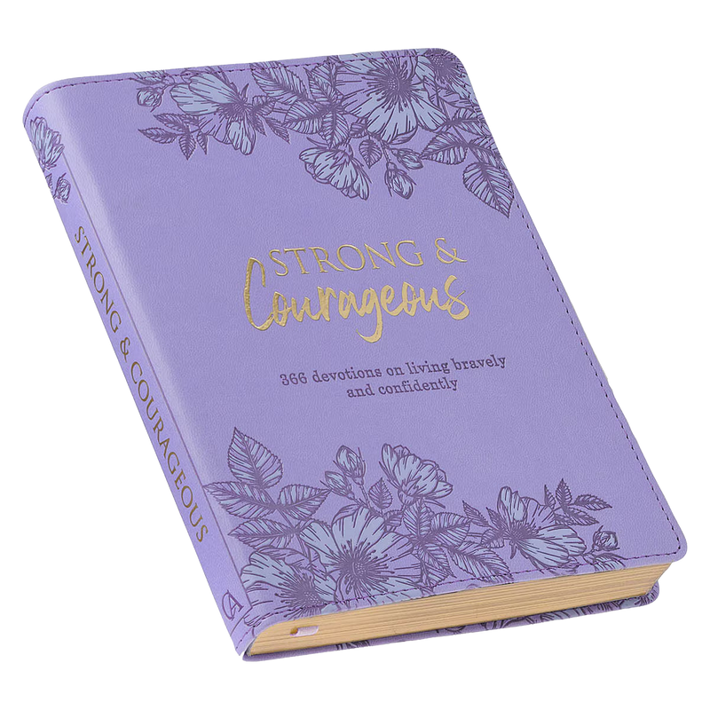 Strong and Courageous Purple Faux Leather Devotional