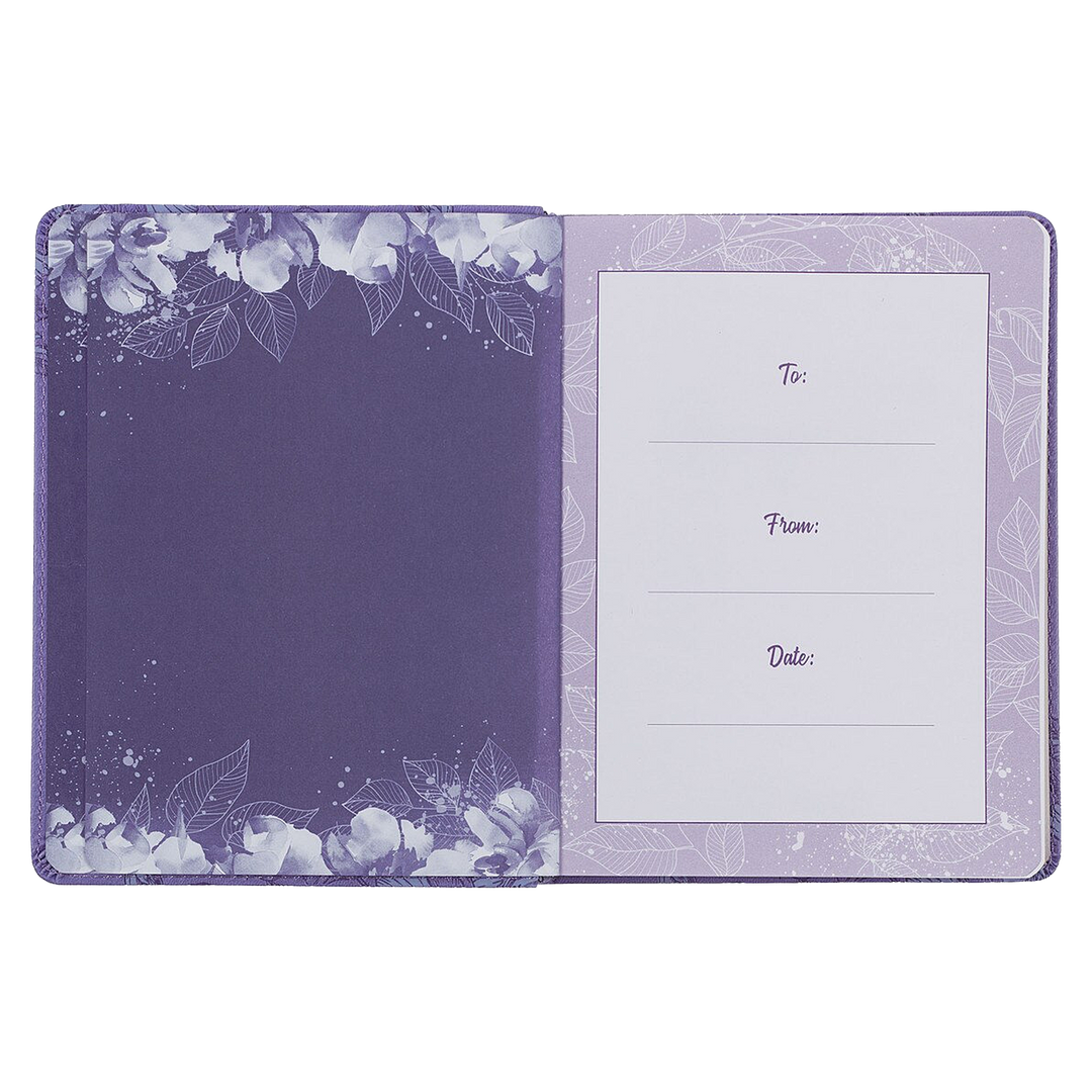Strong and Courageous Purple Faux Leather Devotional