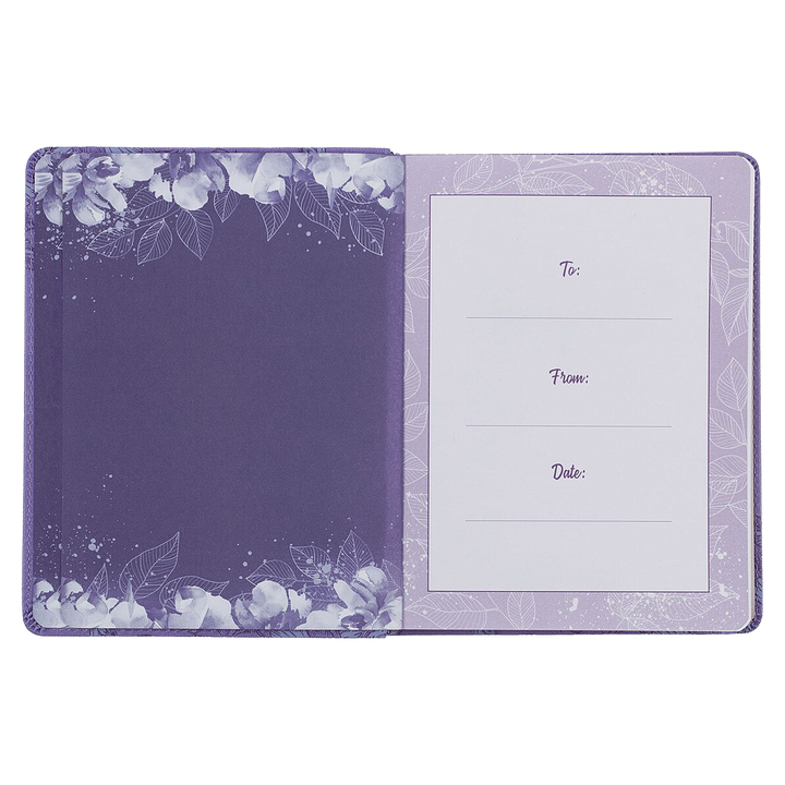 Strong and Courageous Purple Faux Leather Devotional