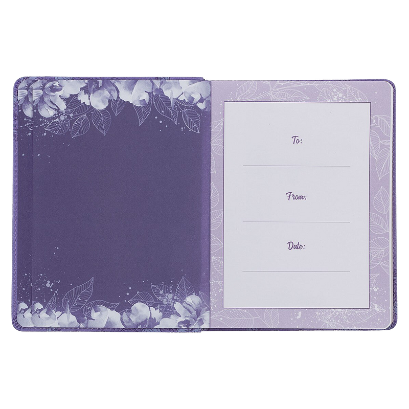 Strong and Courageous Purple Faux Leather Devotional