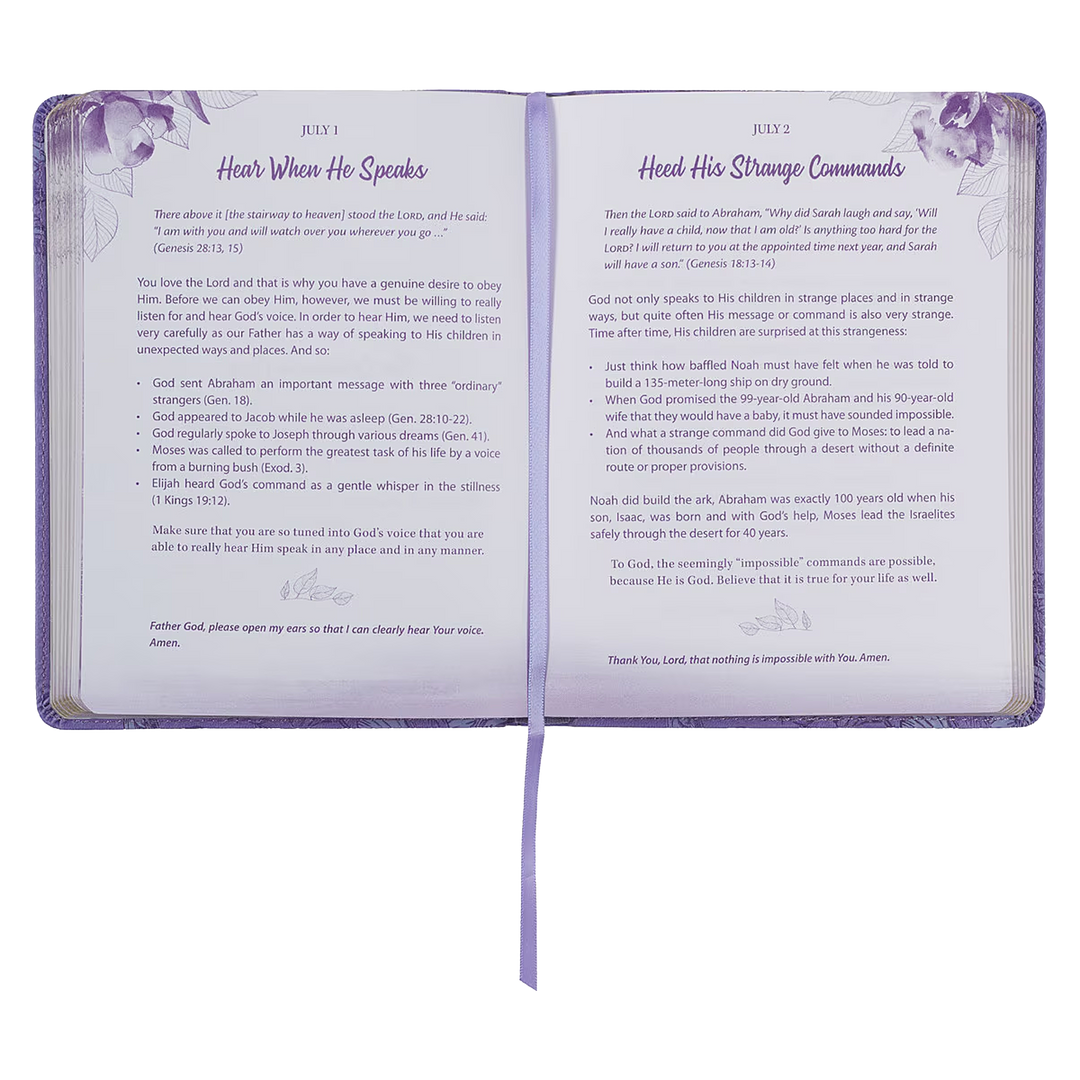 Strong and Courageous Purple Faux Leather Devotional
