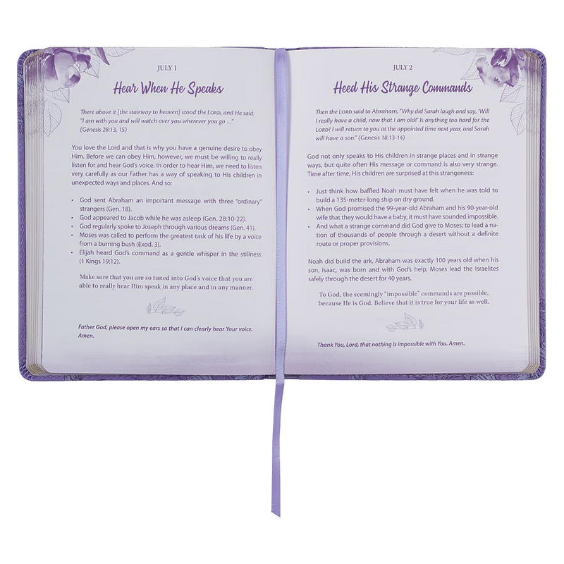 Strong and Courageous Purple Faux Leather Devotional