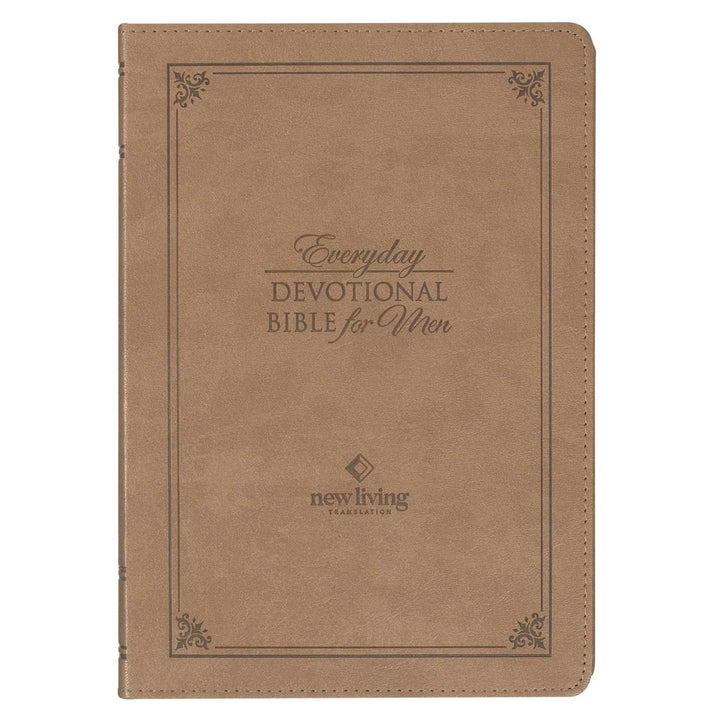 Tan Faux Leather NLT Everyday Devotional Bible for Men