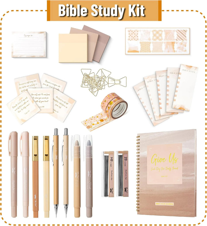 Bible Journaling Kit, Bible Highlighters and Pens No Bleed, Bible Study Kit, Journaling Kit for Women and Gift, Bible Tabs and Highlighter Set