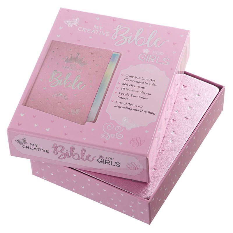 Metallic Pink Faux Leather My Creative Bible for Girls - an ESV Journaling Bible