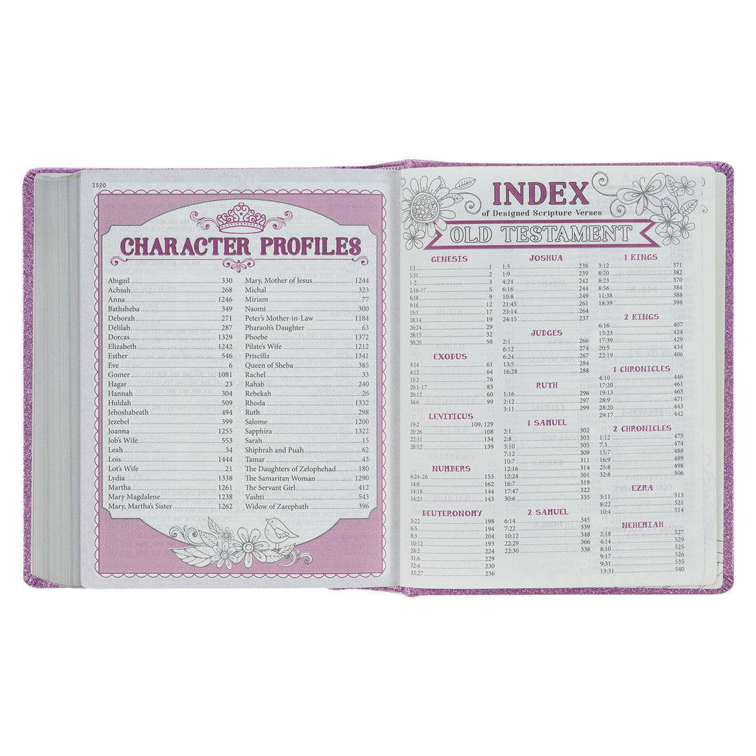 Purple Glitter My Creative Bible for Girls - an ESV Journaling Bible By Amanda Cowles