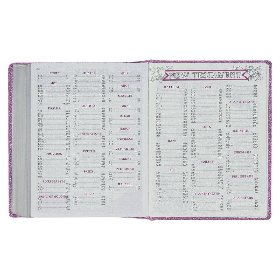 Purple Glitter My Creative Bible for Girls - an ESV Journaling Bible By Amanda Cowles